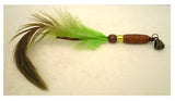 Dreadz Natural Green Feather Dangle Dreadlock Hair Bead with 5mm bronze bail hole