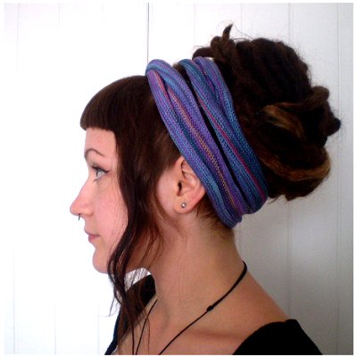 Dreadz Fair Trade Multi Colour Tribal Headwrap/Headband (622) (Blue/Purple/Orange)