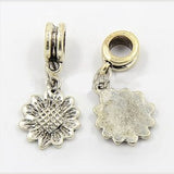 Dreadz Silver Sunflower Dangle Dreadlock Hair Beads (5mm Hole) x 1 Bead