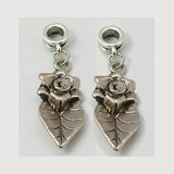 Dreadz Silver Flower and Leaf Large Dangle Dreadlock Hair Beads (5mm Hole) x 1 Bead