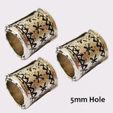 Dreadz Silver XXX Pattern Dreadlock Hair Beads (5mm Hole) x 3 Bead Pack