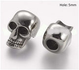 Dreadz Silver SKULL Hair Beads (5mm Hole) x 1 Bead