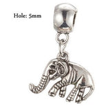 Dreadz Silver Elephant Dangle Hair Bead (5mm Hole) x 1 Bead