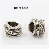 Dreadz Silver Wire Pattern Dreadlock Hair Beads (8mm Hole) x 1 Bead