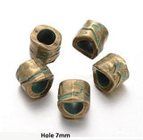 Dreadz Bronze Wavy Dreadlock Hair Beads (Hole 7mm) x 1 Bead
