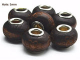 Dreadz Wooden Flower Dark Brown Dreadlock Hair Beads (5mm Hole) x 2 Bead Pack
