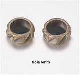 Dreadz Small Bronze Rings Dreadlock Hair Beads (Hole 6mm) x 2 Bead Pack