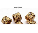 Dreadz Antique Gold Boho Hair Beads (6mm Hole) x 3 Bead Pack