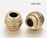Dreadz Gold Barrel Hair Beads (5mm Hole) x 2 Beads