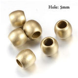 Dreadz Matt Gold Acrylic Barrel Hair Beads (5mm Hole) x 6 Bead Pack