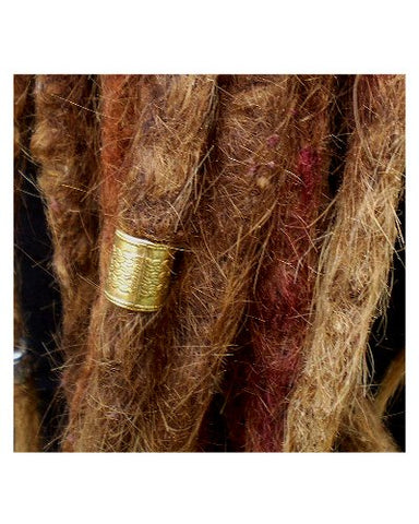 Dreadz Antique Gold Twist Pattern Large Hair Beads 10mm Hole x 1 Bead