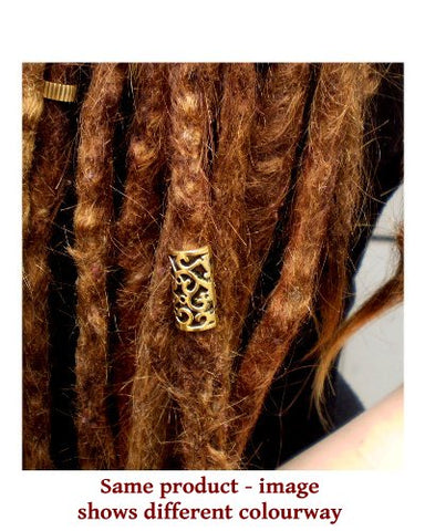 Dreadz Tibetan Carved Tube Hair Beads (8mm Hole) x 2 Bead Pack