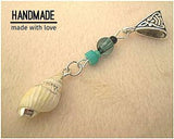 Dreadz Silver Bail Shell Dangle Dreadlock Hair Bead (5mm Hole) (SH-3) x 1