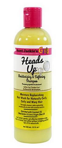 355 millilitre bottle of Aunt Jackie's Girls Heads Up Moisturizing and Softening Shampoo shown against a white background