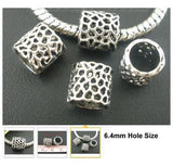 Dreadz Antique Silver Dotted Tube Dreadlock Hair Beads (6.4mm Hole) x 3