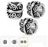 Dreadz Antique Silver Carved Pattern Barrel Dreadlock Hair Beads (5mm Hole) x 3