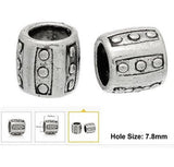 Dreadz Silver Dotted Tube Large Dreadlock Hair Beads (7.8mm Hole) x 1 Bead