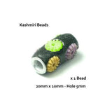 Dreadz Kashmiri Floral Tube Hair Beads (5mm Hole) Short x 1 Bead