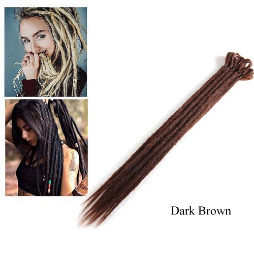 Dreadlock Synthetic Single Ended Dread Extensions (x 5 pack) (Dark Brown)