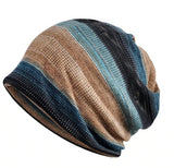 Dreadz 3-in-1 Multi-Function Tubular Beanie/Headwrap/Neckwarmer (Thick Striped - Blue/Brown)