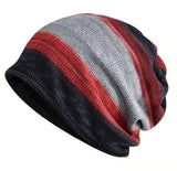 Dreadz 3-in-1 Multi-Function Tubular Beanie/Headwrap/Neckwarmer (Thick Striped - Red/Dark Grey)