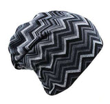 Dreadz 3-in-1 Multi-Function Tubular Beanie/Headwrap/Neckwarmer (Black/Grey Zig Zags)