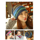 Dreadz 3-in-1 Multi-Function Tubular Beanie/Headwrap/Neckwarmer (Blue Stripes)