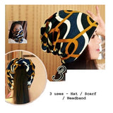Dreadz 3-in-1 Multi-Function Tubular Beanie/Headwrap/Neckwarmer (Blue/White/Tan Swirl)