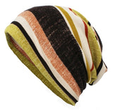 Dreadz 3-in-1 Multi-Function Tubular Dreadlock Beanie/Headwrap/Neckwarmer in Lime and Black Stripes colours shown against a white background