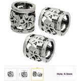 Dreadz Antique Silver Carved Column Dreadlock Hair Beads (6.5mm Hole) x 3 Bead Pack