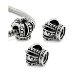 Dreadz Antique Silver Crown Dreadlock Hair Beads (5mm Hole) x 1 Bead