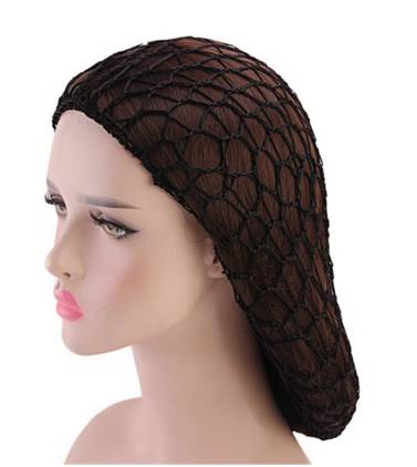 Dreadz Black Slouchy Fishnet Hair Net for Dreadlocks shown displayed on mannequin's head against white background