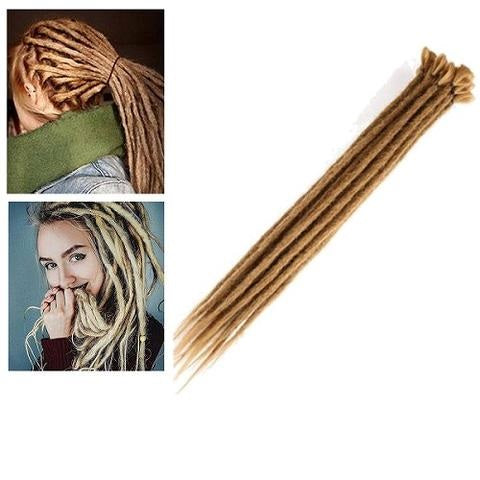 Dreadz Dreadlock Synthetic Single Ended Dread Extensions (x 5 pack) (Medium Brown)