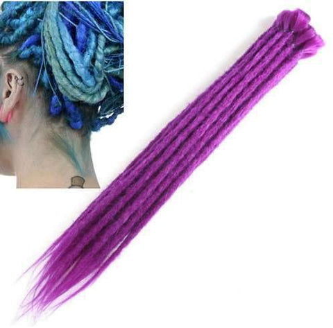 Dreadlock Synthetic Single Ended Dread Extensions (x 5 pack) (Purple)
