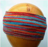 Dreadz Fair Trade Multi Coloured Striped Headband Narrow (Aqua Blue/Orange)