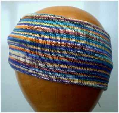 Dreadz Fair Trade Multi Coloured Striped Headband Narrow (Blue/Yellow/Purple)
