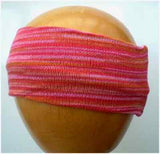 Dreadz Fair Trade Multi Coloured Striped Headband Narrow (Pink/Orange)