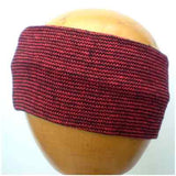 Dreadz Fair Trade Multi Coloured Striped Headband Narrow (Red/Black Thin Stripes)