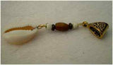 Dreadz Gold Bail Shell Dangle Dreadlock Hair Bead (5mm Hole) (SH-36) x 1