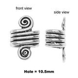 Large Silver Spiral Metal Dreadlock Hair Beads (10.5mm Hole) x 1 Bead