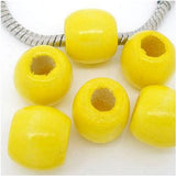 Dreadz Large Wooden Barrel Yellow Dreadlock Hair Beads (8mm Hole) x 3 Bead Pack
