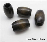 Dreadz Large Wooden Oval Dreadlock Hair Beads (10mm Hole) Dark Brown (AL-752) x 1 Bead