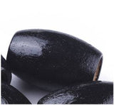 Dreadz Large Wooden Oval Dreadlock Hair Beads (10mm Hole) Black (PH-619) x 1 Bead