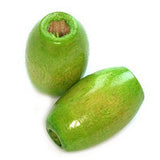Dreadz Large Wooden Oval Hair Beads (9mm Hole) Green x 1 Bead