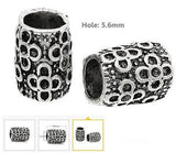 Dreadz Silver Dotted Column Dreadlock Hair Beads (5.6mm Hole) x 3 Bead Pack