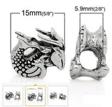 Dreadz Silver Dragon Dreadlock Hair Beads (5.9mm Hole) x 1 Bead