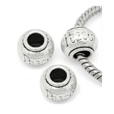Dreadz Silver Peace Roundel Dreadlock Hair Beads (5mm Hole) x 3 Bead Pack