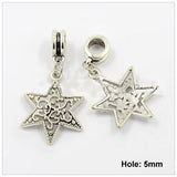 Dreadz Silver Star Dangle Dreadlock Hair Beads (5mm Hole) x 2 Bead Pack
