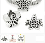 Dreadz Silver Starfish Dreadlock Hair Beads (5mm Hole) x 3 Bead Pack