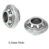 Dreadz Silver Tibetan Drum Dreadlock Hair Beads (5.5mm Hole) x 3 Bead Pack